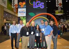 Smiling faces in the booth of LGS Specialty Sales. The company's Moroccan citrus season is coming up.